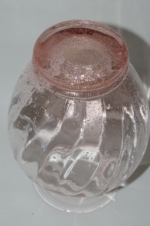 +MBA #59-180   " Beautiful Pink Glass "Air Bubble" Vase