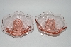 +MBA #59-001  " Pair Of Vintage Pink Depression Glass Candle Holders