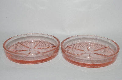 +MBA #60-328  " Set Of 6 Vintage Light Pink Round Glass Coasters