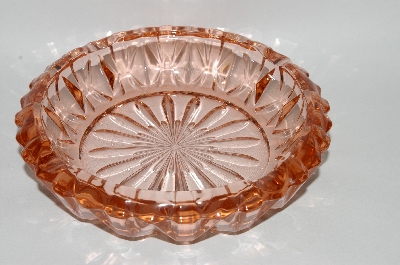 +MBA #60-307  Vintage Pink Glass Fancy Cut Ashtray