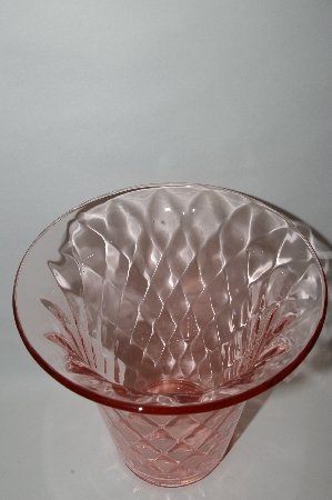 +MBA #60-033  Vintage Large Pink Glass Vase