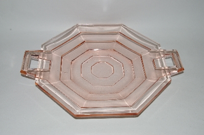 + MBA #60-281  Vintage Pink Glass "Tearoom" Platter