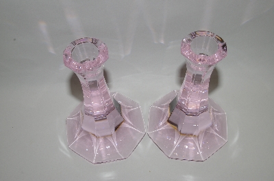 +MBA #60-105   " Newer Light Pink Tall Candle Stock Holders