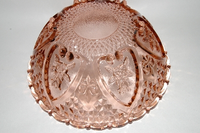 +MBA #60-065 " Vintage Pink Glass Large Fancy Rose Bowl