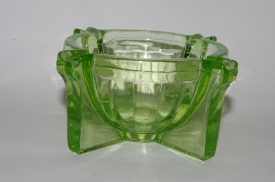 +MBA #60-192  Vintage Green Depression Glass Ashtray