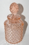 +MBA #60-261  Vintage Pink Depression Glass "Hobnail" Perfume Bottle With Glass Stopper