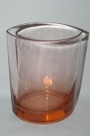 +Vintage Dark Pink Fancy Shaped Glass Vase