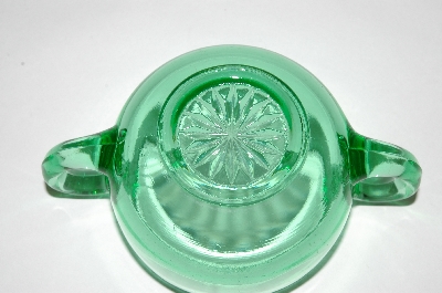 +MBA #60-181  "Vintage Green Depression Glass Sugar Bowl