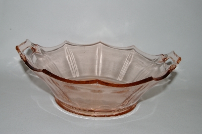 +MBA #60-151  Vintage Pink Depression Glass Square Handled Bowl