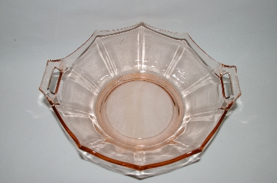 +MBA #60-151  Vintage Pink Depression Glass Square Handled Bowl