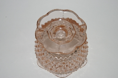 +MBA #60-211  Vintage Pink Glass Fancy Sugar Bowl