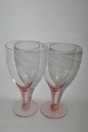 +MBA #60-239   " Set Of 4 Pink Vintage Glass Wine Glass's