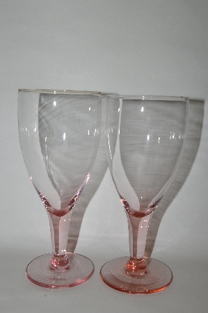 +MBA #60-239   " Set Of 4 Pink Vintage Glass Wine Glass's