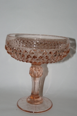 +MBA #61-113   Vintage Pink Depression Glass Large Compote