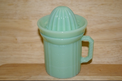 +MBA  "Reproduction Pale Green Milk Glass Cup W/ Reamer Top #4791