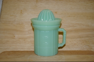 +MBA  "Reproduction Pale Green Milk Glass Cup W/ Reamer Top #4791