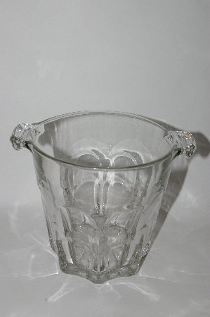 +MBA #61-116   Very Fancy Vintage Clear Glass Ice Bucket