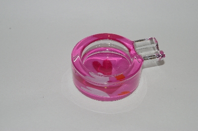 +Small Art Glass "Personal Ashtray With "Hearts"