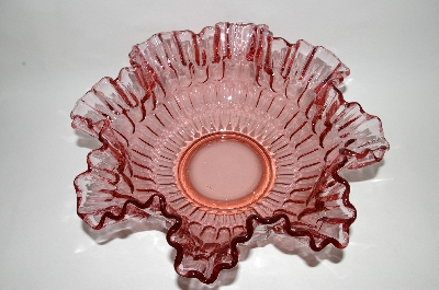 +MBA #61-032   "Large Fancy Cranberry Glass Bowl