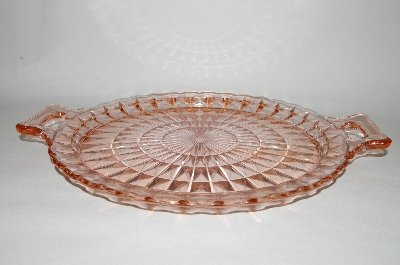 +MBA #62-141  " Vinatge Pink Depression Glass "Windsor"  Two Handled Platter
