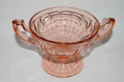 + MBA #62-219  Vintage Pink Depression Glass "Fancy" Compote