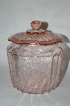 +MBA #63-208  Vintage Pink Depression Glass "Mayfair Rose" Cookie Jar
