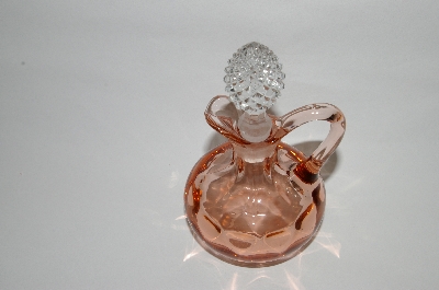 +MBA #63-191  Vintage Pink Depression Glass "Cruet" With Clear Glass Stopper