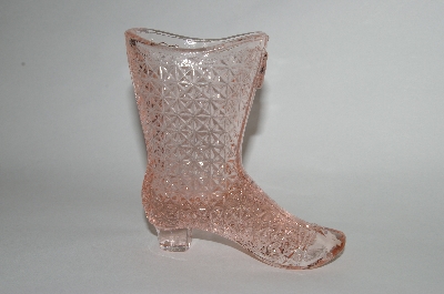+MBA #63-285   Vintage Light Pink Glass Ladies "Victorian Boot"