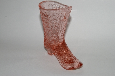 +MBA #63-291 Vintage Pink Glass  Ladies Victorian Boot
