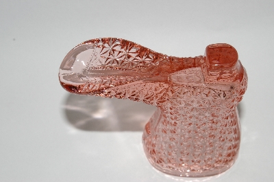 +MBA #63-291 Vintage Pink Glass  Ladies Victorian Boot