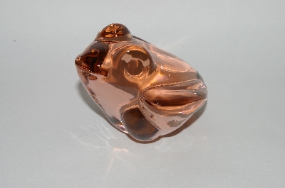 +MBA #63-070  Vintage Pink Glass Frog