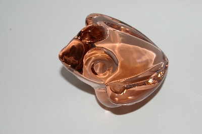 +MBA #63-070  Vintage Pink Glass Frog