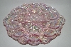 +MBA #65-078  " Vintage Pink Carnival Glass Devided Egg Server