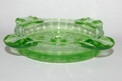 +MBA #64-294 Vintage Green Depression Glass Ashtray