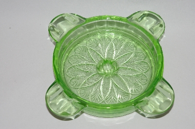 +MBA #64-294 Vintage Green Depression Glass Ashtray