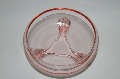 +MBA #64-216  Vintage Pink Depression Glass 3 Footed Candy Dish