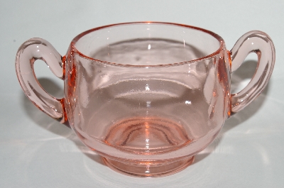 +MBA #64-328  Vintage Pink Depression Glass Sugar Bowl