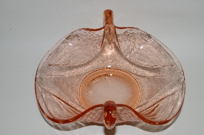 +MBA #64-252  Vintage Pink Depression Glass "Double Swan" Candy Dish