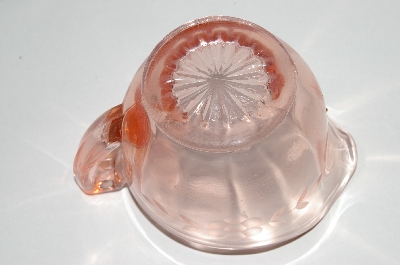 +MBA #64-331  " Vintage Pink Depression Glass Floral Etched Creamer