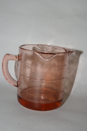 +MBA #64-145  "Vintage Pink Glass 3 Spout Measuring Cup