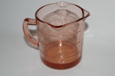 +MBA #64-145  "Vintage Pink Glass 3 Spout Measuring Cup