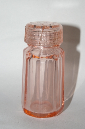 +MBA #64-050  Vintage Pink Depression Glass Set Of Two Different  Salt Shakers