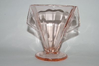 +MBA #64-460  Vintage Pink Depression Glass Two Handled Sugar Bowl
