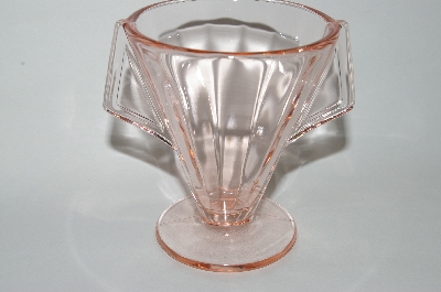+MBA #64-460  Vintage Pink Depression Glass Two Handled Sugar Bowl