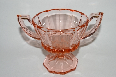 +MBA #64-486  Vintage Pink Depression Glass Footed Sugar Bowl