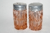 +MBA #64-056  Vintage Pink Depression Glass "Windsor" Salt & Pepper Shakers