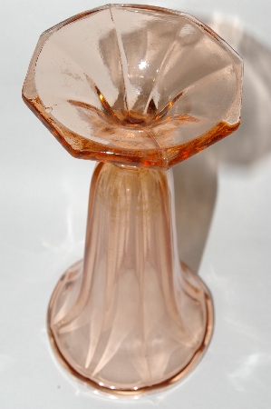 +MBA #63-030  Vintage Pink Depression Glass Flower Vase