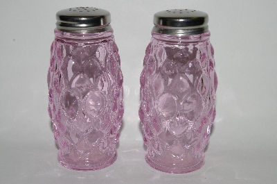 +MBA #63-128  Vintage Pink Depression Glass Elizabeth Fancy Salt & Pepper Set
