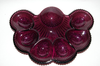 +MBA #63-121   " Vintage Purple Glass 1950's Deviled Egg Dish