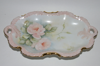 +MBA #62-119  " Vintage Hand Painted Pink Rose Dish